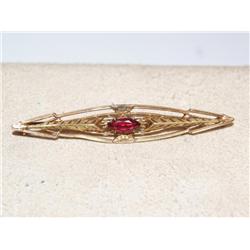 1900's AAA Garnet Vintage Hand Made Ladies Brooch