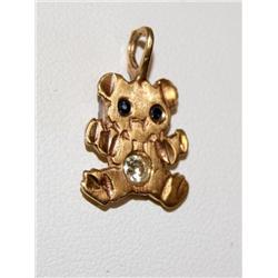 Gold Teddy Bear Design Pendant