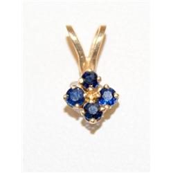 14KT Yellow Gold AAA Sapphire Hand Made Pendant