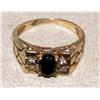 Image 2 : Black Onyx & Diamonds Hand Made Nugget Style Ring