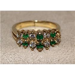 AAA Colombian Emeralds & Diamonds Cocktail Ring