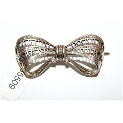 Sterling Silver Bow Pin