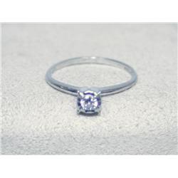 Diamond Solitaire Ring in 14k White Solid Gold