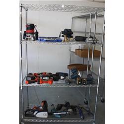 Rack Lot of Misc Power  Tools