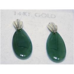 Jade Dangle Earrings set in 14k Gold by Sardelli