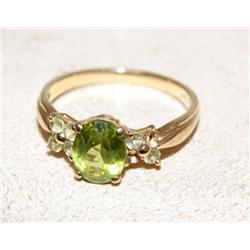 AAA Peridot Cluster Hand Made Ladies Ring