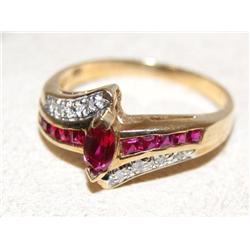 AAA Burmese Ruby & Diamonds Hand Made Ladies Ring