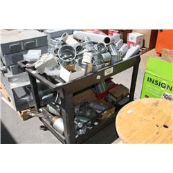 Plastic Roll Around Cart Of Miscellaneous Electric