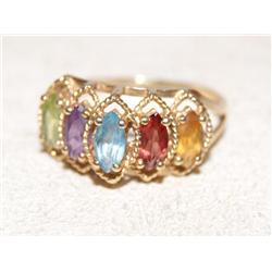 AAA Multicolor Marquise Hand Made Mother Ring