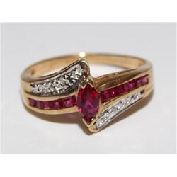 AAA Burmese Ruby & Diamonds Hand Made Ladies Ring