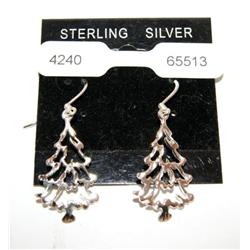 Sterling Silver Christmas Tree Earrings