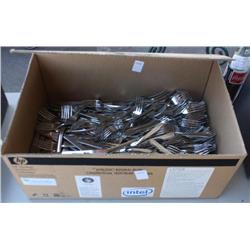 Box of Silver Ware Forks& Knives