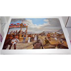 3 Rolled up Prints in Container, 1 is Signed & Num