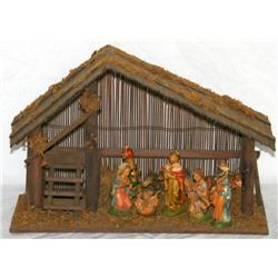 The Nativity Scene w/ Antique Figurines
