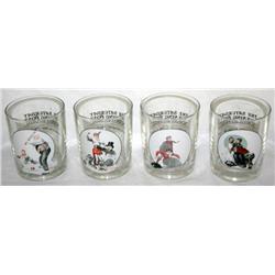 4 Collectible Norman Rockwell Glasses