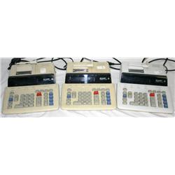 Lot of 3 10 Key Adding Machines w/ Paper