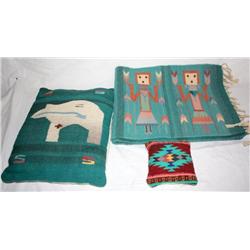 Lot of 2 Indian Pillows and Blanket