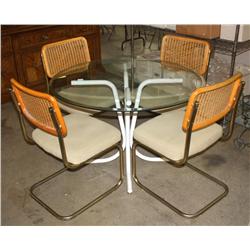 Glass Top Table and 4 Chairs