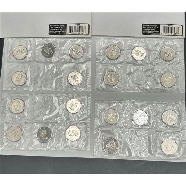 2013 Canada Secord Circulation Coin 10-Pack LOT OF 2