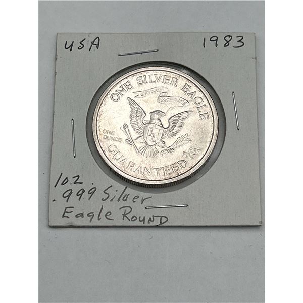 1983 Liberty Silver Eagle 1 oz .999 Silver Round