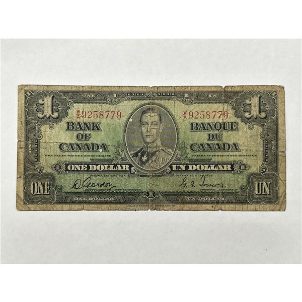 1937 Bank of Canada One Dollar Note