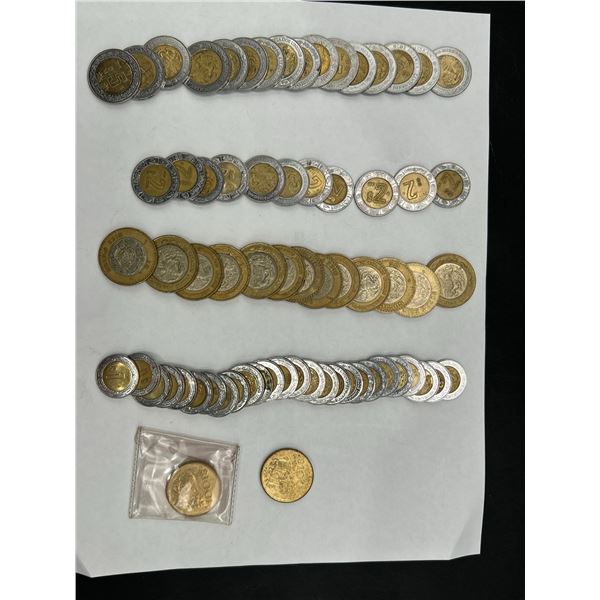 Large Lot of mexican Coinage in various denominations as pictured