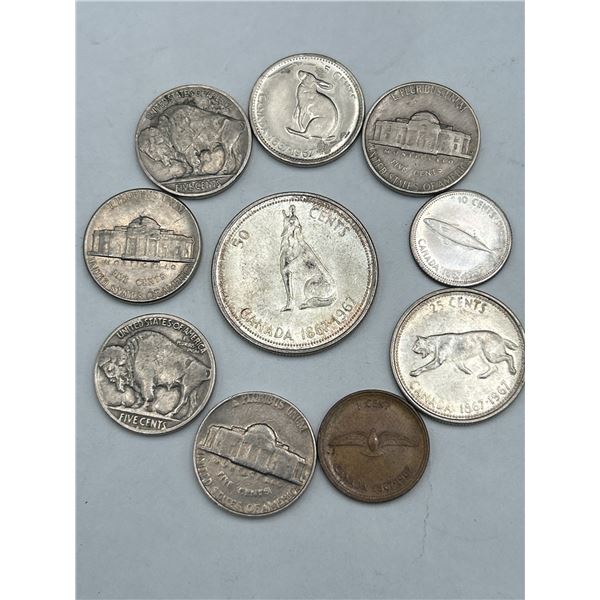Lot of US and Canadian silver Coins