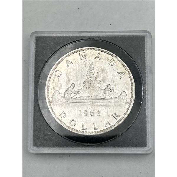 1963 Canada Cased Silver Dollar Coin