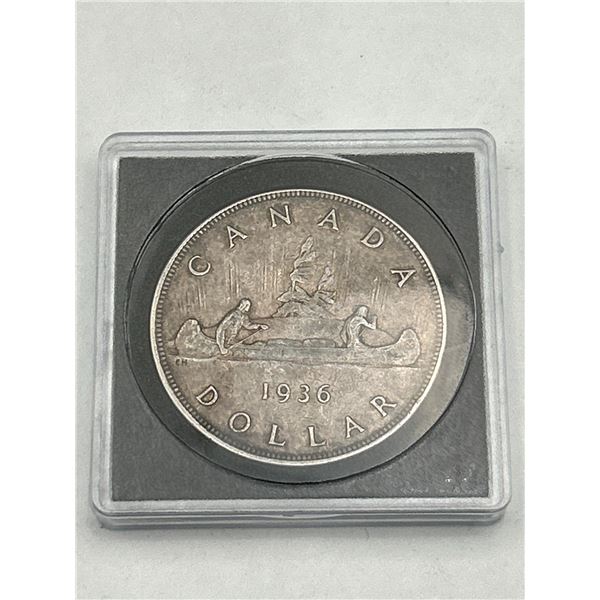 1936 Canada Cased Silver Dollar Coin