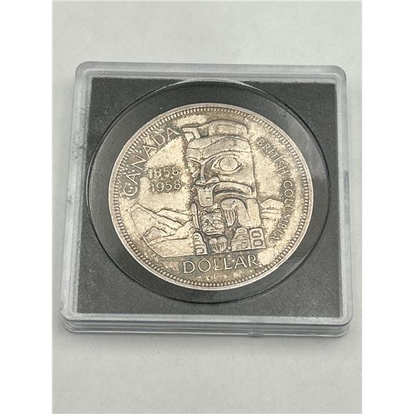 1958 Canada Cased Silver Dollar Coin