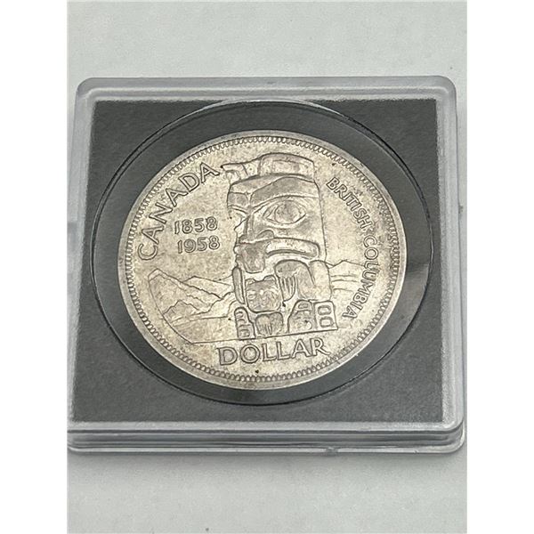 1958 Canada totem pole Silver Dollar Coin