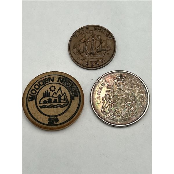 Coin Lot: Canada 1962, UK 1958, Bowness Token