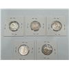 Image 2 : 5 US Washington Quarters 1964-1968