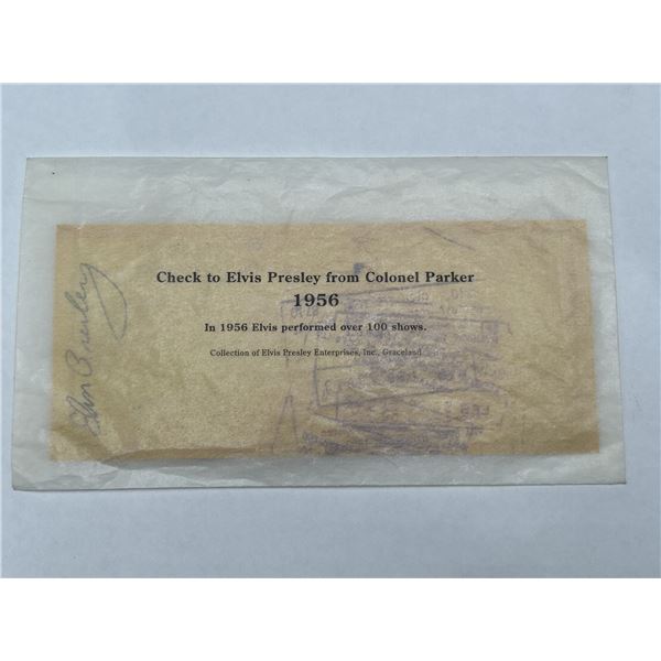 1956 Elvis Presley Signed Check with bank stamps