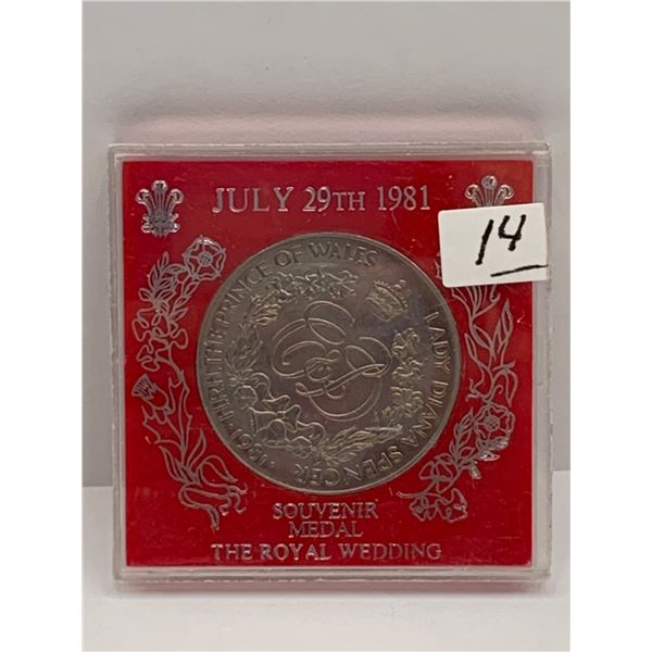 July 29, 1981 Souvenir Medal, The Royal Wedding of Prince Charles and Diana Spencer
