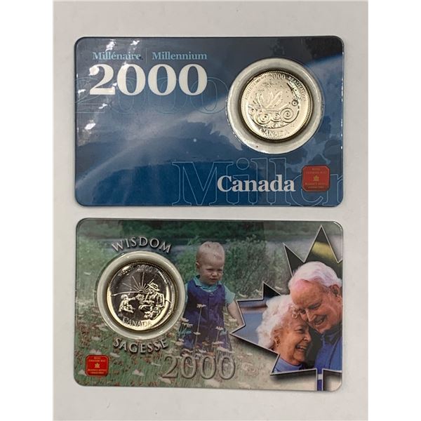 Canada 2000 Millennium 25-Cent Coins, Wisdom and Achievement Editions