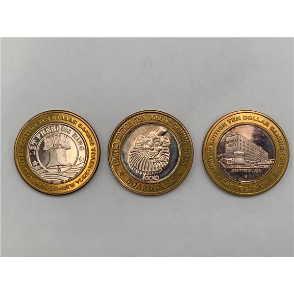 Limited Edition $10 Gaming Tokens with Brass Borders