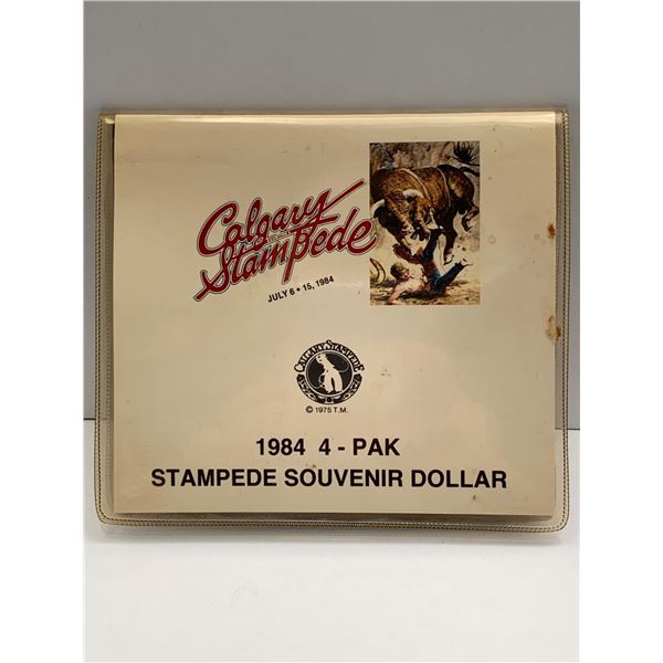 1984 Calgary Stampede Souvenir Dollar 4-Pack with Clem Gardner Tribute