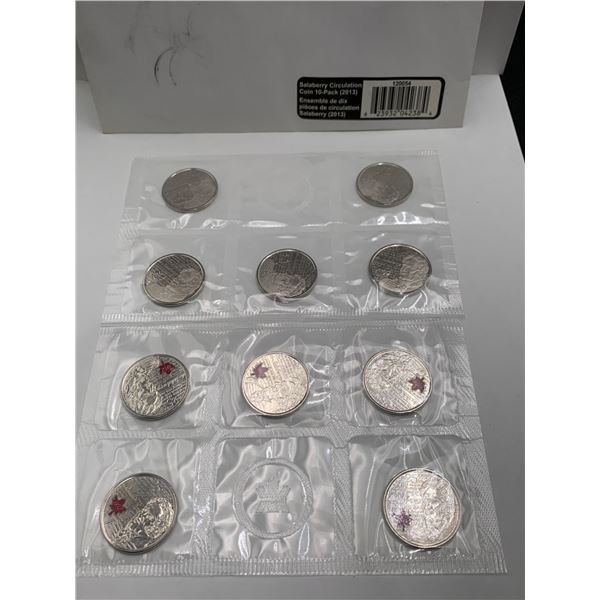 2013 Canada War of 1812 'de Salaberry' 25-Cent Coin Set with Maple Leaf Design