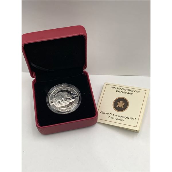 2013 $10 Fine .999 Silver Coin (15.87g) Featuring the Polar Bear Design
