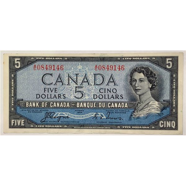 1954 Canadian Five Dollar Banknote With Devil’s Face Design