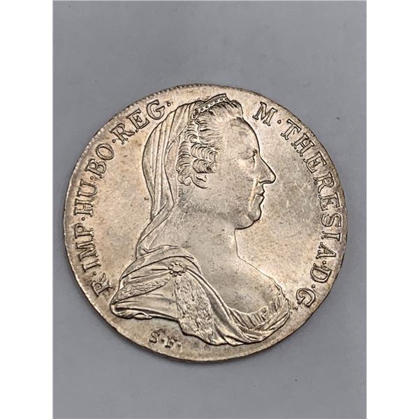 1780 Maria Theresa Silver Thaler Coin 23g .999 Silver