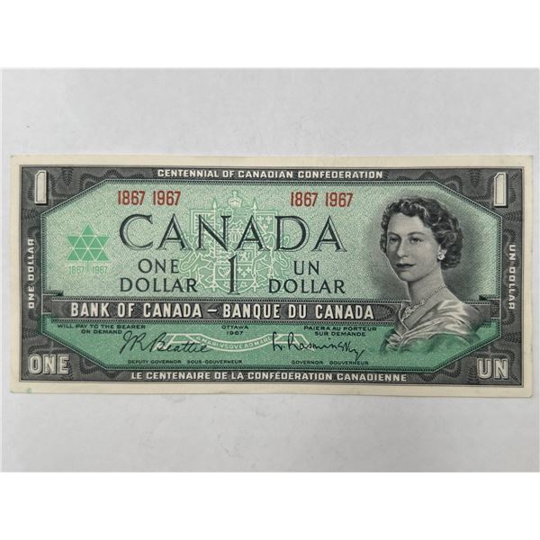 Canada 1967 Centennial One Dollar Banknote With Green Seal