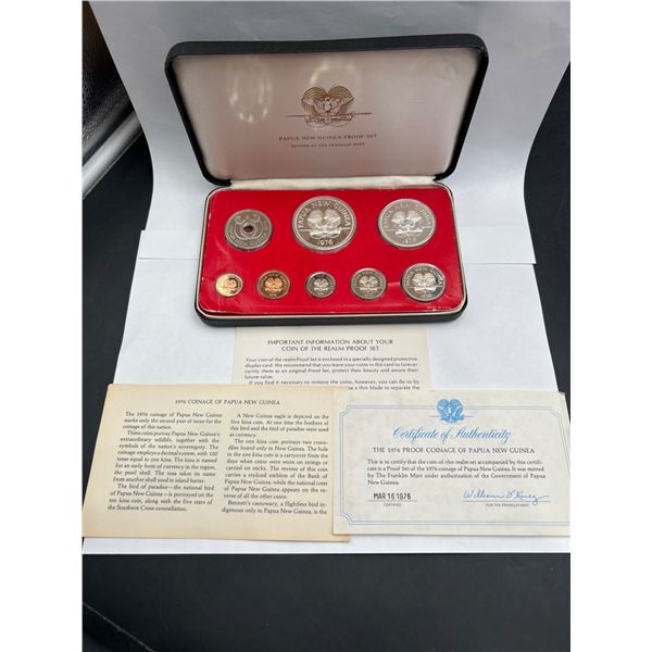 1976 Papua New Guinea Proof Coin Set With Certificate Of Authenticity