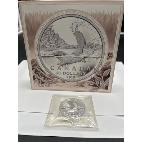 2015 Canada 50 Dollars .999 Silver Coin 15.87g Featuring Otters