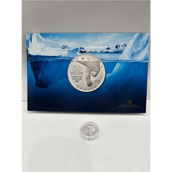 2012 $20 Canadian .999 Silver Coin Featuring Polar Bear Design