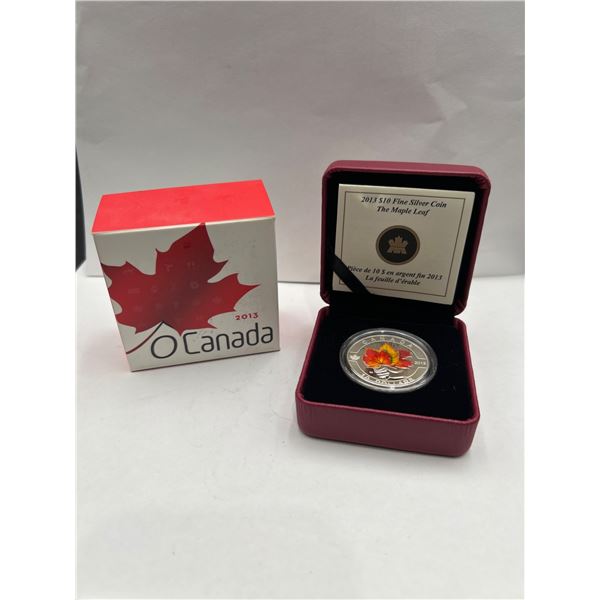 2013 Canadian $10 Fine .999 Silver Coin Featuring Maple Leaf Design