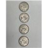 Image 3 : 4 Canadian 25-Cent Silver Coins (1944), Featuring George VI and Caribou Design