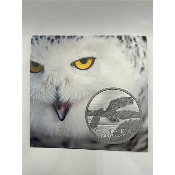 2014 Canada $50 Snowy Owl .999 Silver Coin  15.87g – Royal Canadian Mint