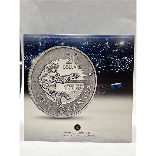 2013 Royal Canadian Mint $20 Fine .999 Silver Coin – Ice Hockey